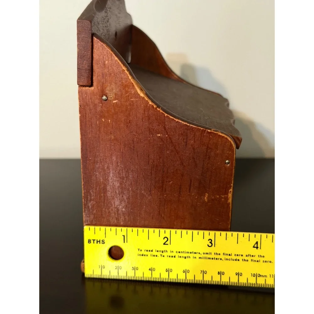VTG Wooden Recipe/Salt Box Wall Mount Hinged Lid Rustic Farmhouse Kitchen decor